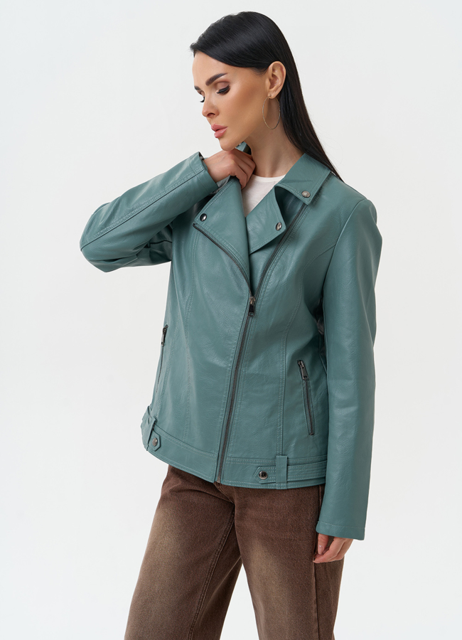 Женская куртка косуха из эко кожи модель № 30385 универмаг малина