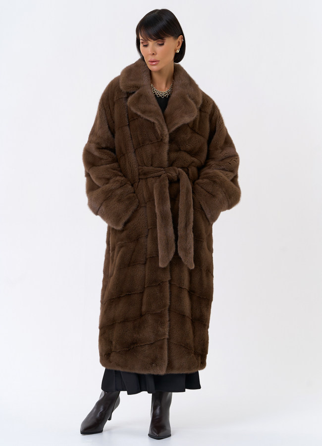 Длинная шуба с английским воротником модель № 31862 универмаг малина