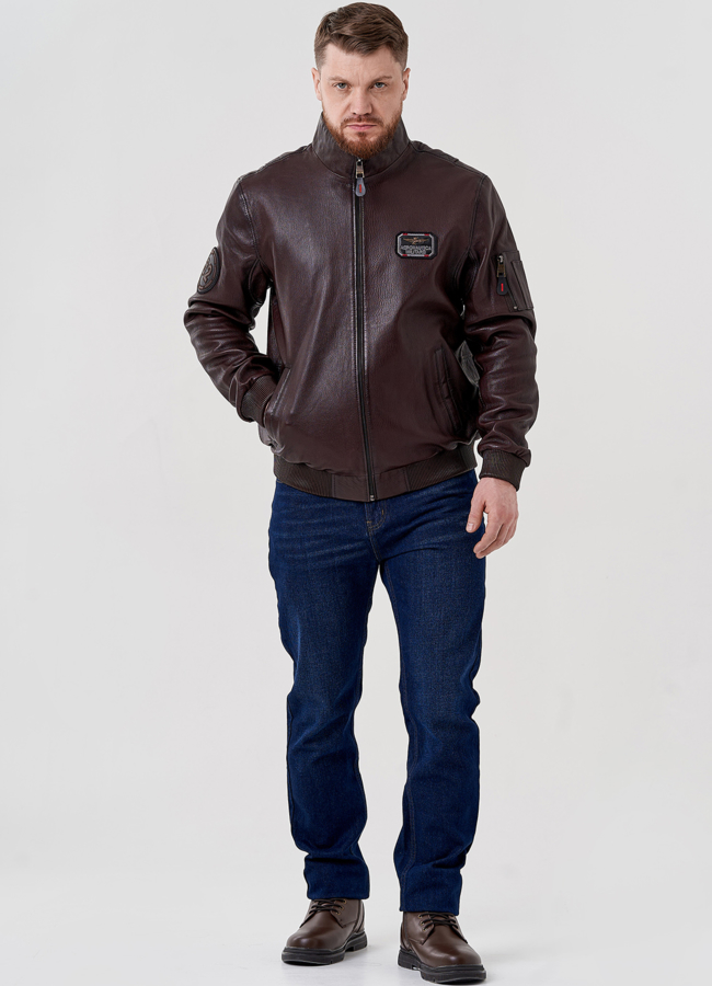 фото Мужская куртка из натуральной кожи  модель № 24392