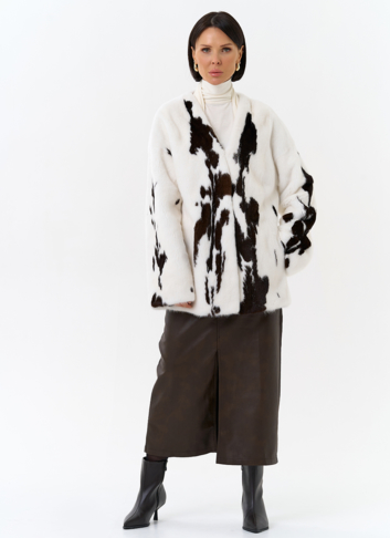 Жакет из меха норки в расцветке "ягуар"