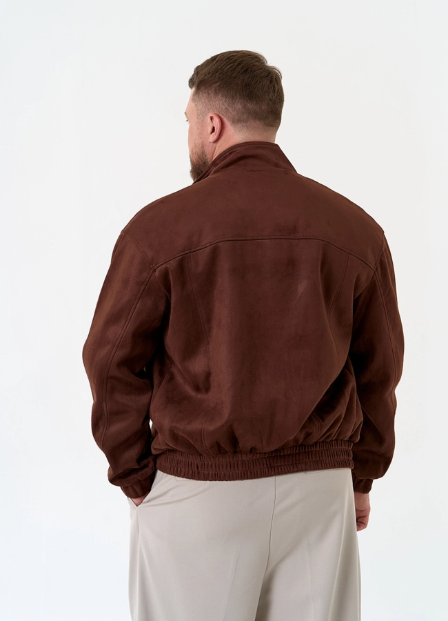 фото Мужская куртка бомбер из эко замши модель № 32882