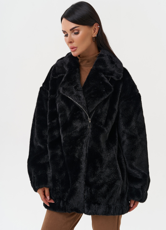 Женская шуба из эко меха со съёмными рукавами модель № 31248 универмаг малина