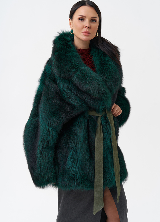 Шуба из енота летучая мышь модель № 29365 универмаг малина