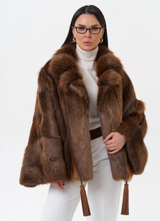 Болеро из меха бобра модель № 29413 меха малина