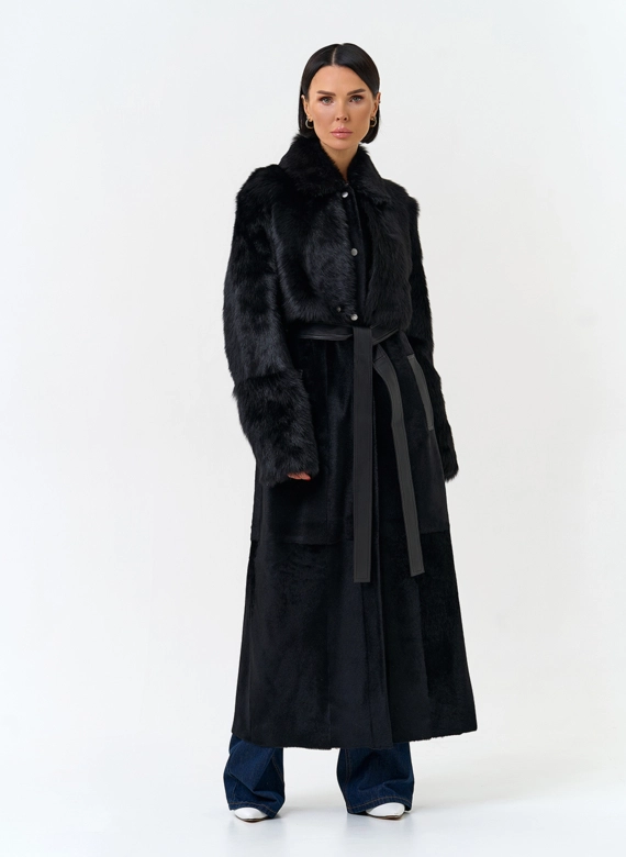 Женская натуральная дубленка трансформер фото