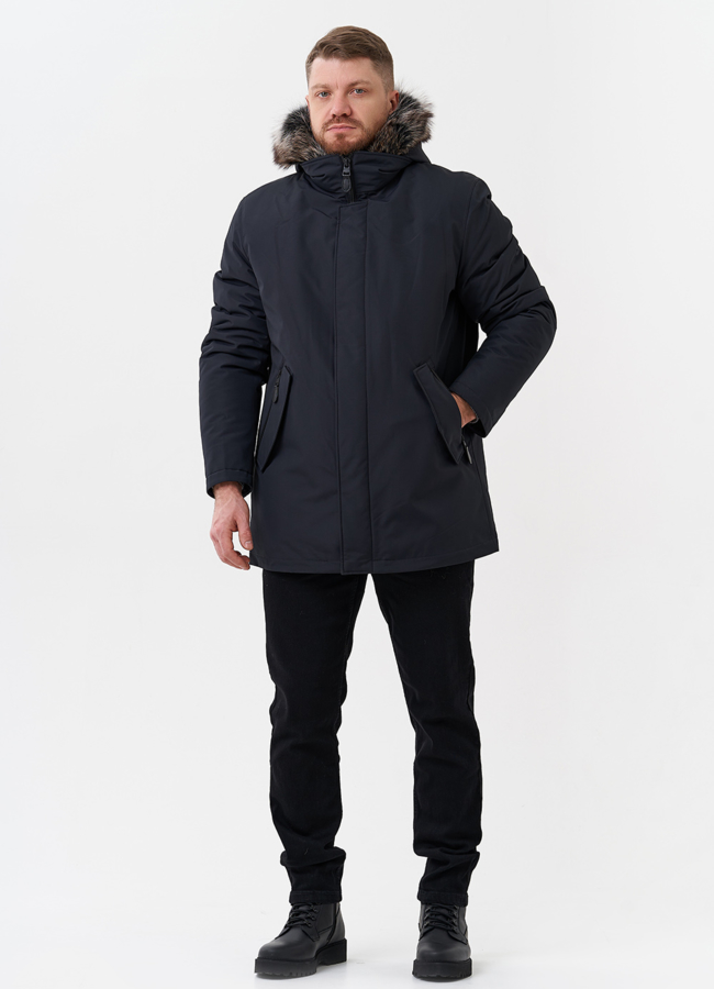 Парка мужская на мехе из волка модель № 29070 в рассрочку