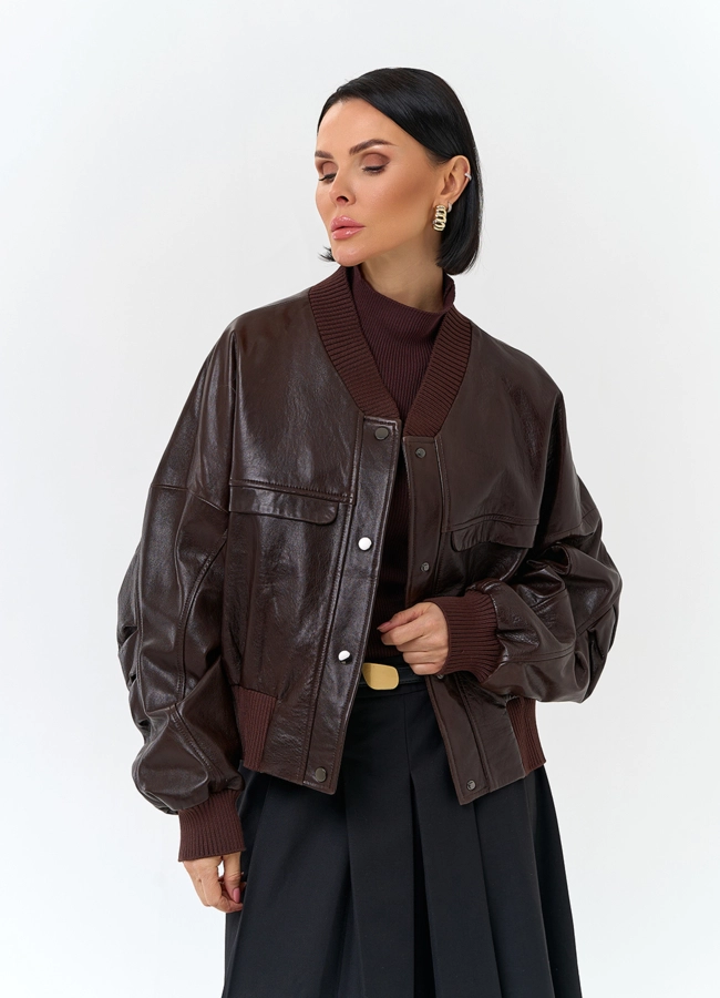 Женская куртка из натуральной кожи модель № 32673 универмаг малина