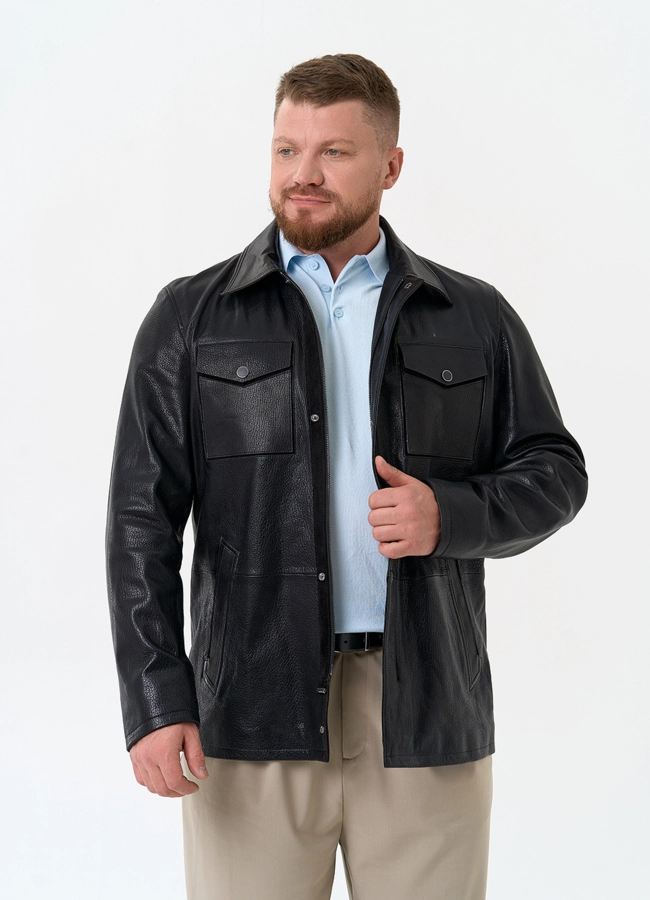 Мужская куртка из натуральной кожи модель № 32861 универмаг малина
