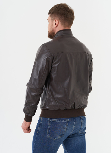 Кожаная куртка "бомбер"